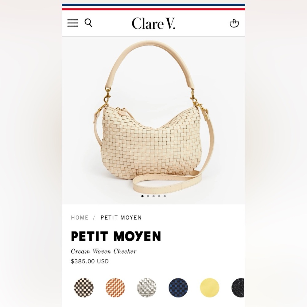 Clare V Ivory Petite Moyen Handbag